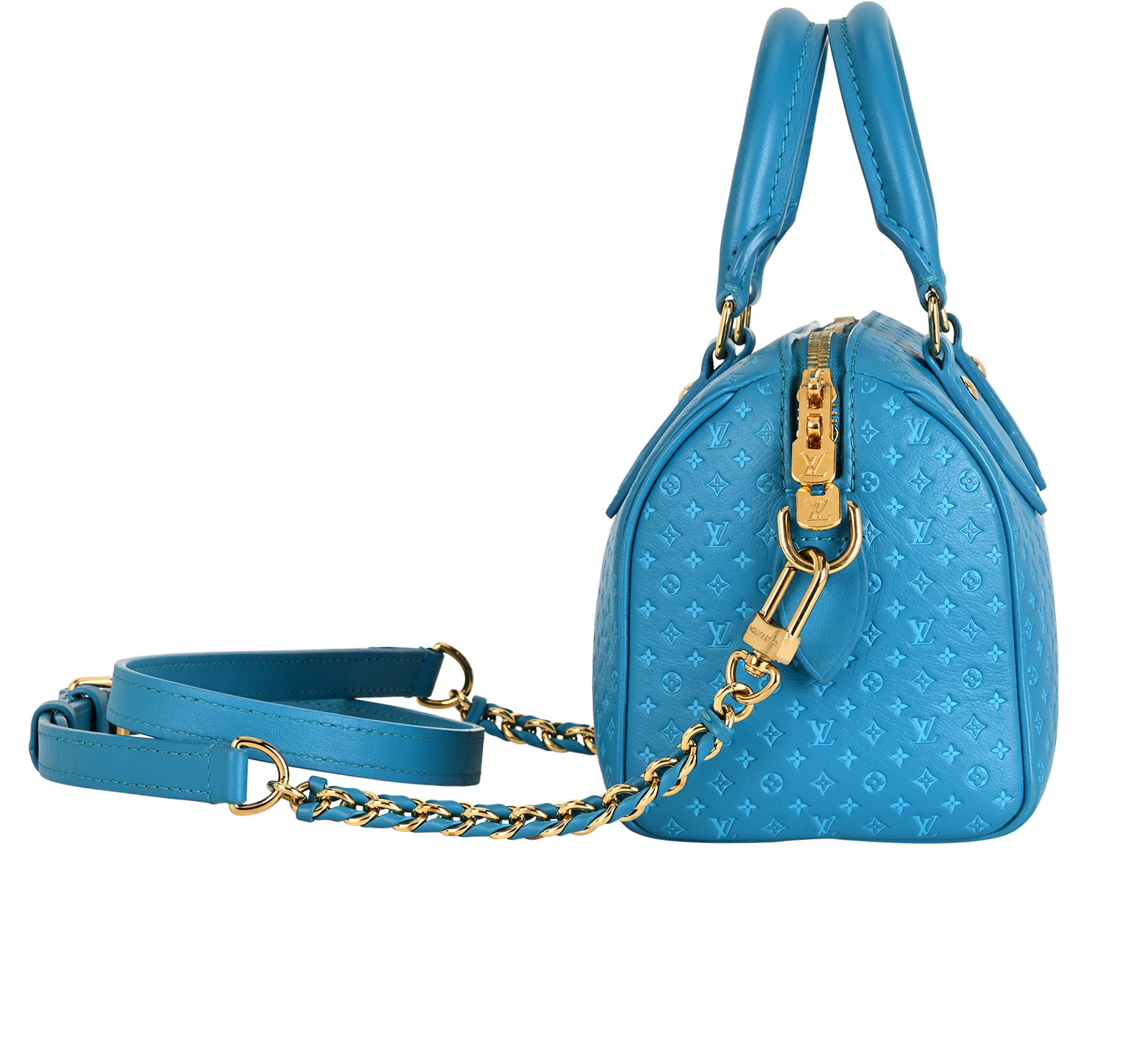 Speedy 20 Bandouliere, &pound;1,400, Handbags, Blue, Leather, Side view